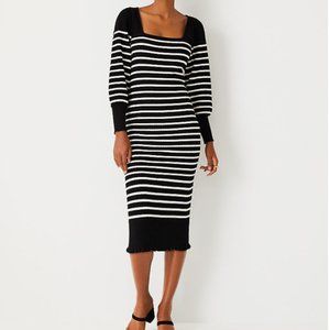 Ann Taylor Petite Striped Midi Sweater Dress Style 561119